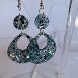 Boucles d'oreilles turquoise pailletées