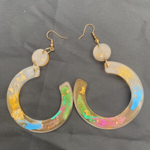 Boucles d'oreilles demi-lune multicolore