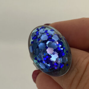 Bague ovale bleu