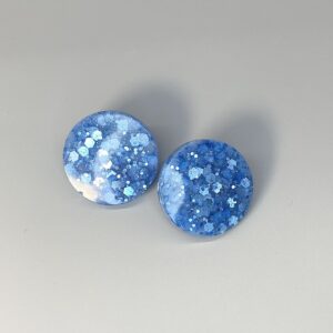 Boucles d’oreilles boutons bleu