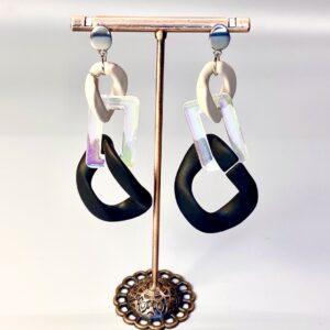 Boucles d'oreilles maillons Célia trois couleurs