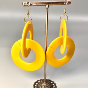 Boucles d'oreilles maillons Mila jaune 2 en 1