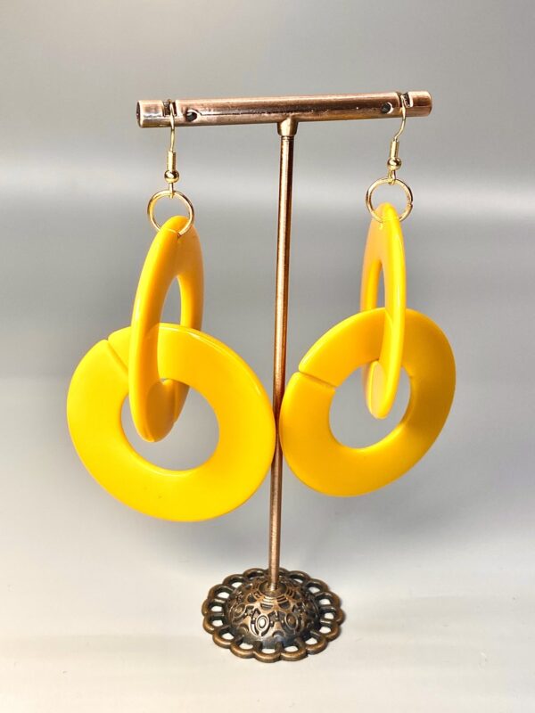 Boucles d'oreilles maillons Mila jaune 2 en 1