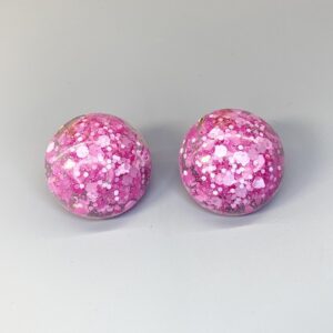 Boucles d’oreilles moyennes rondes rose