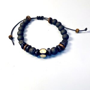 Bracelet homme avec une perle lotus corde réglable