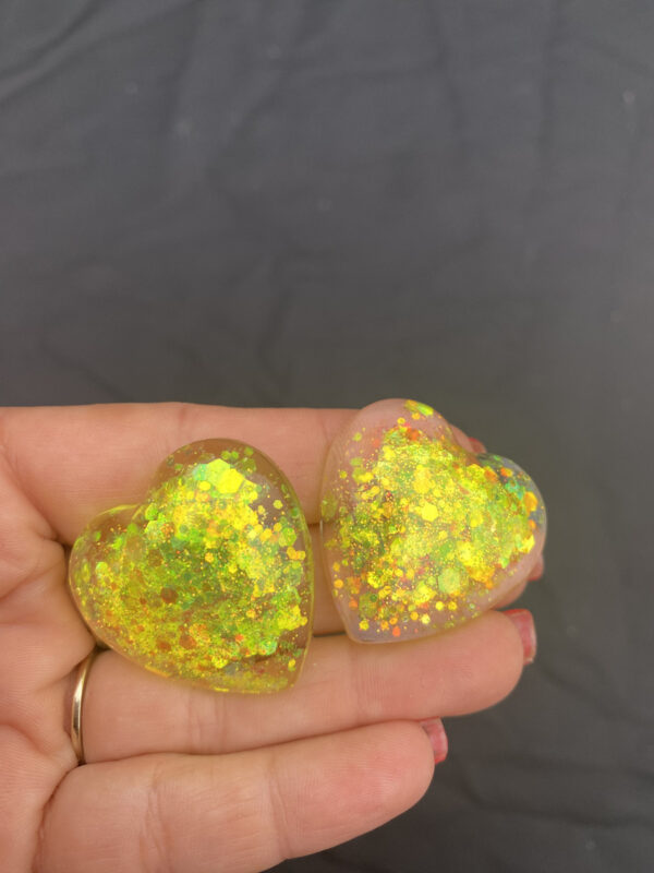 Boucles d'oreilles cœur jaune