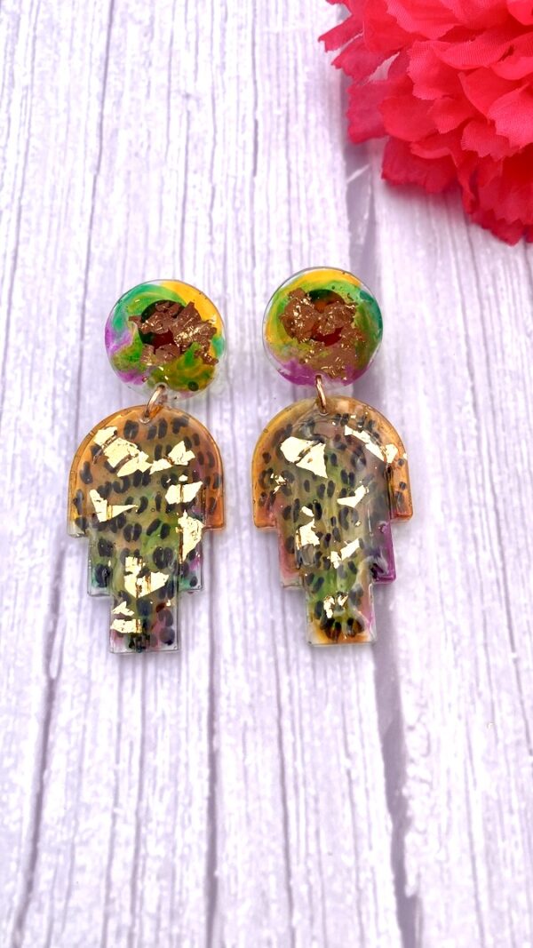 Boucles d’oreilles multicolore tigre clue