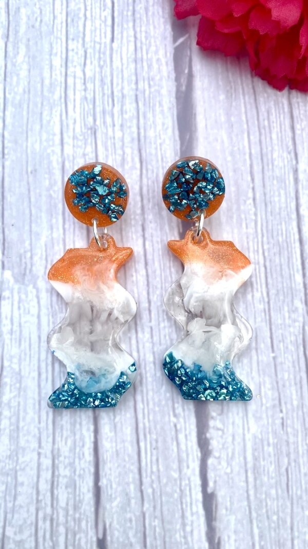 Boucles d’oreilles vague 3 couleurs – Image 2